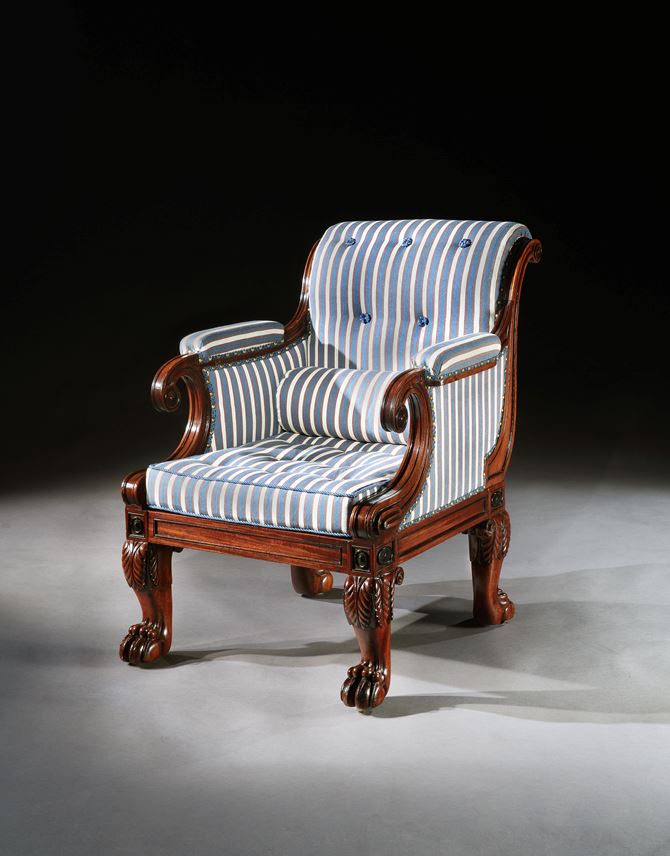 An Exceptional Regency Mahogany Library Armchair | MasterArt